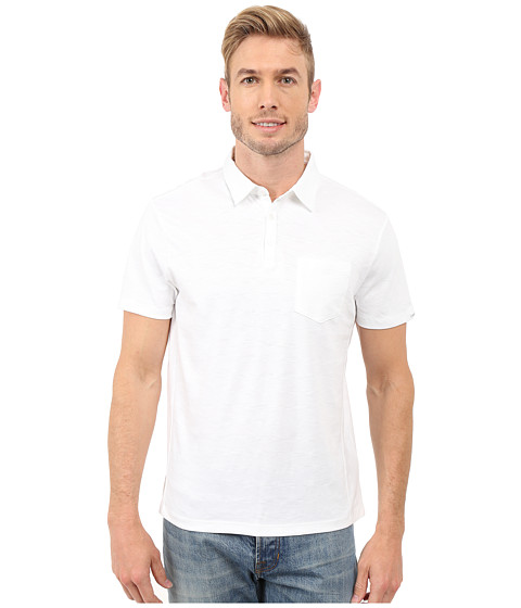 CALVIN KLEIN Short Sleeve Solid Textured Polo, White | ModeSens