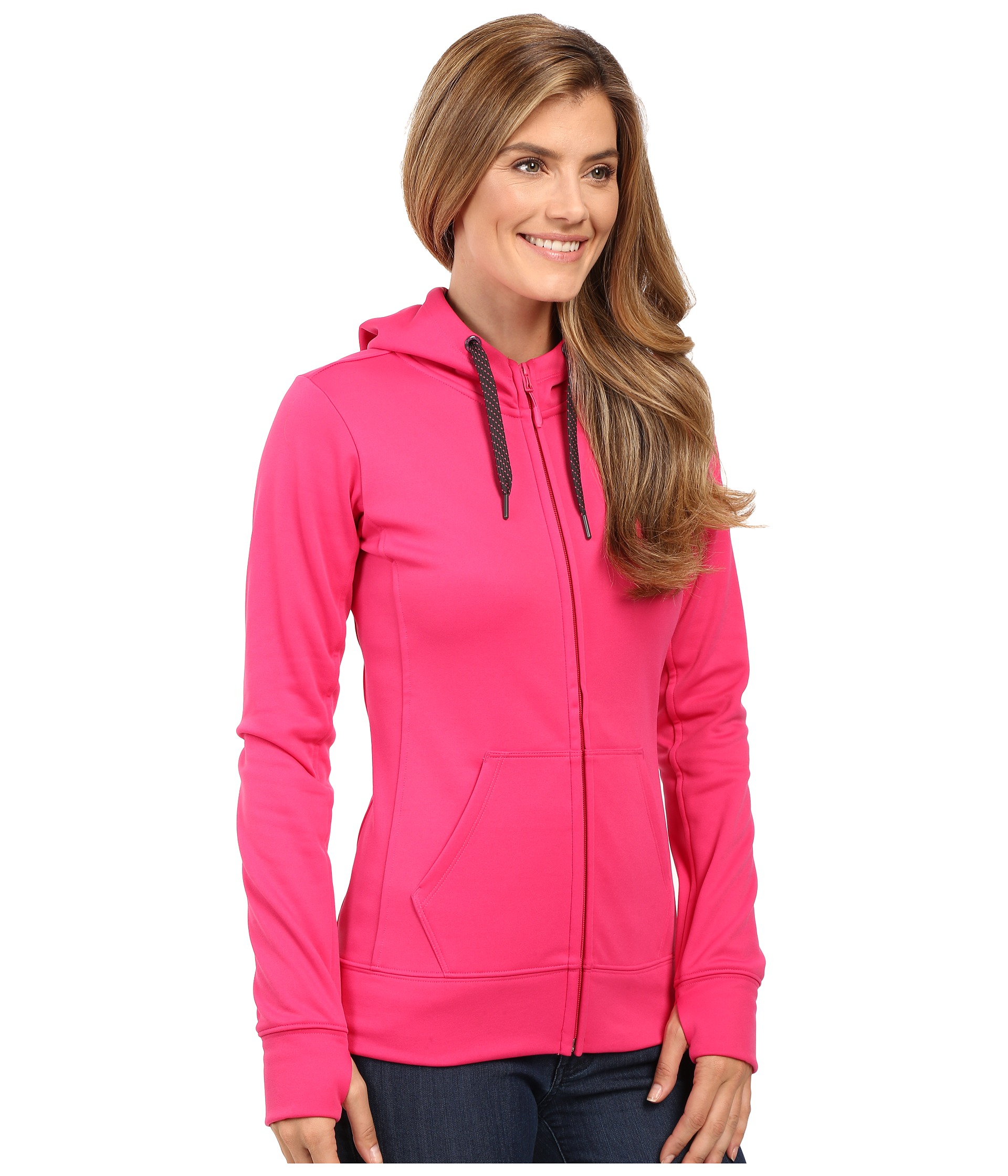The North Face Fave Full-Zip Hoodie Heather Grey/Glo Pink - Zappos.com ...