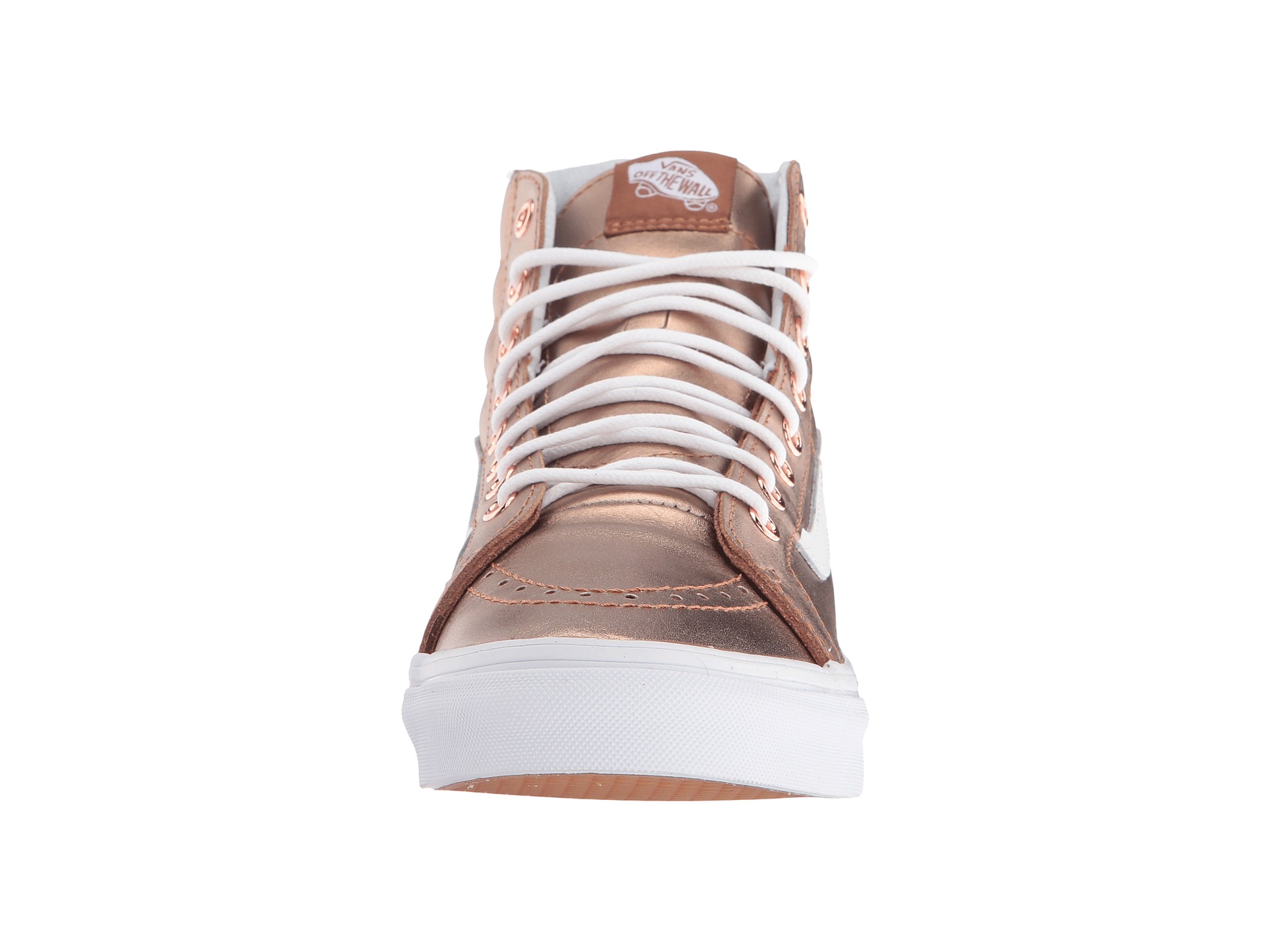rose gold and white vans