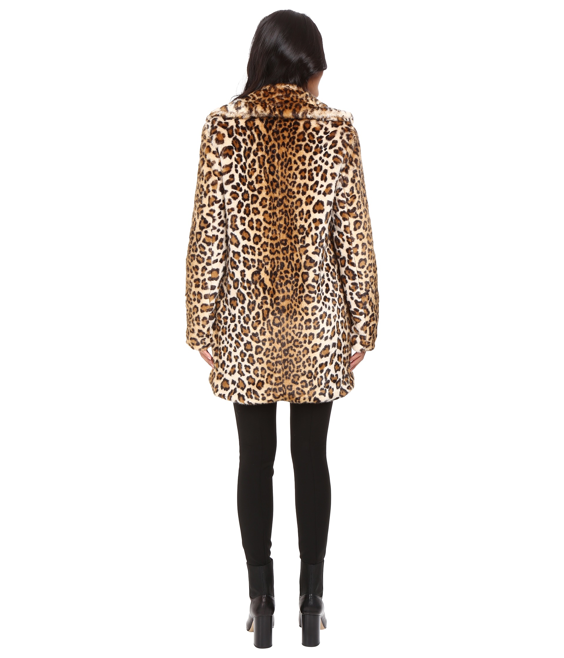 Calvin Klein Faux Fur with Button Closure Leopard - Zappos.com Free ...