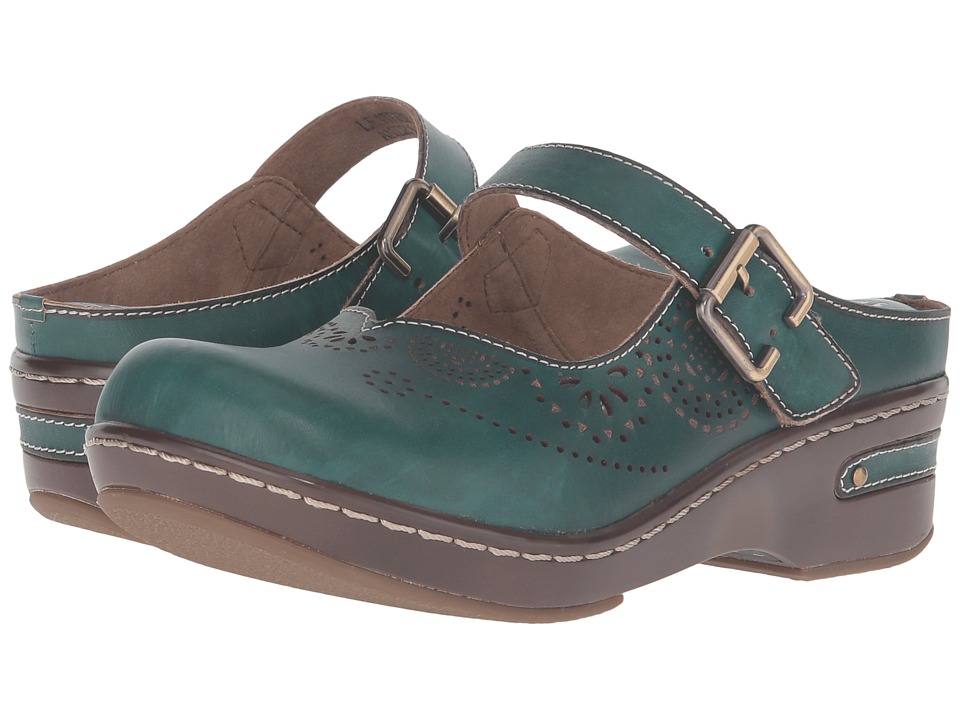 L'Artiste by Spring Step Aneria (Teal) Women's Clog/Mule Shoes
