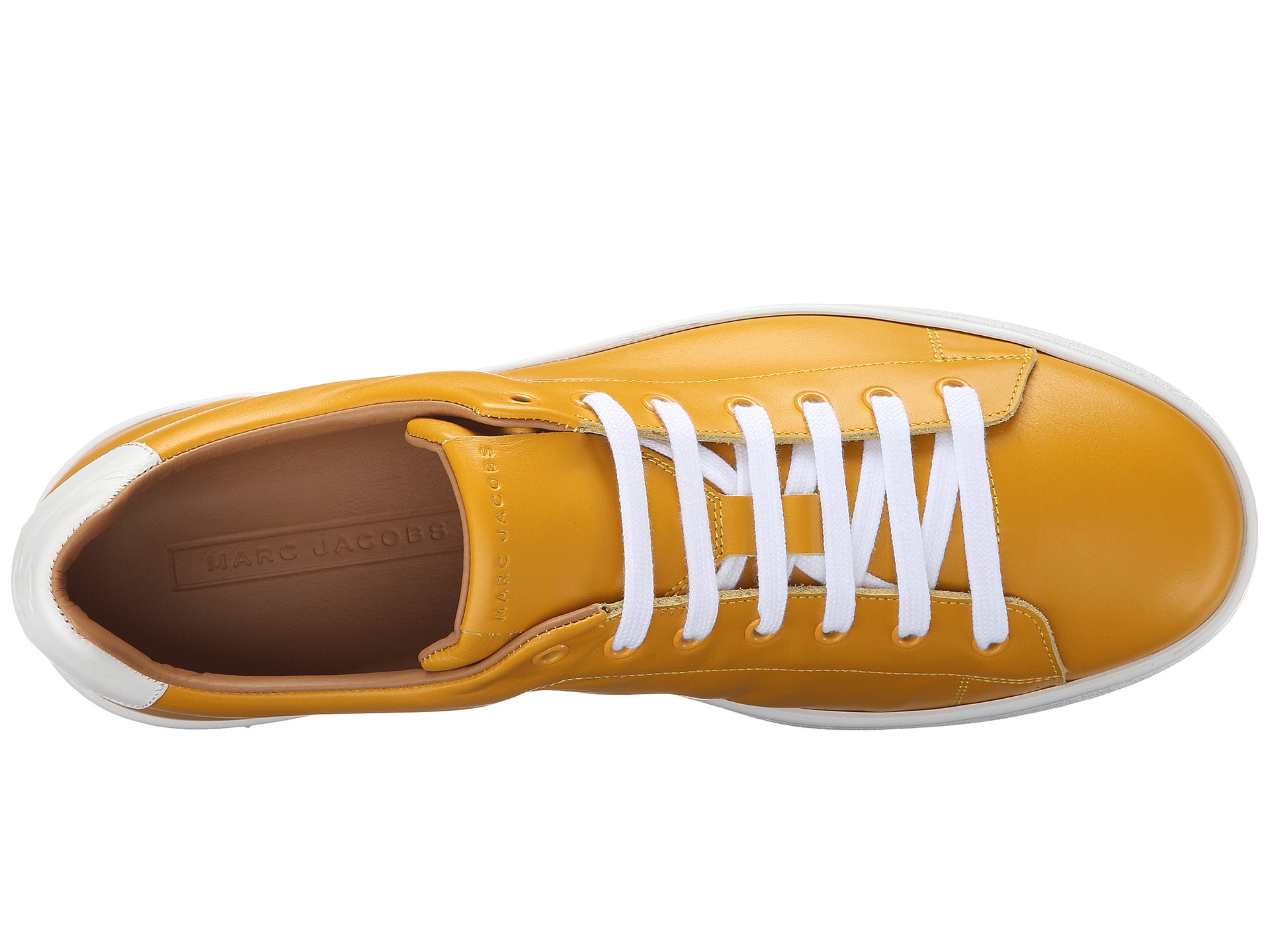 Marc Jacobs Clean Nappa Low Top Sneaker Yellow - Zappos.com Free ...