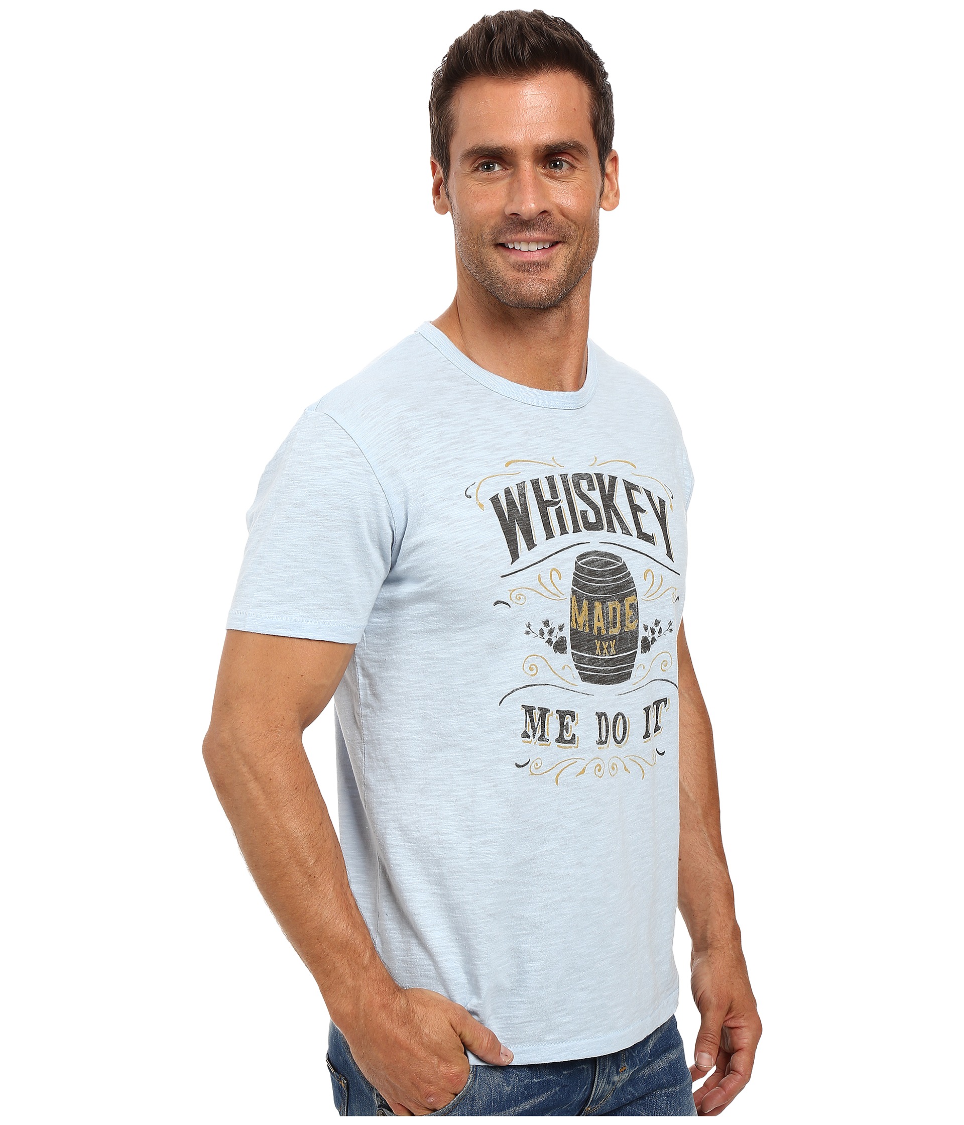 Lucky Brand Whiskey Made Me Graphic Tee