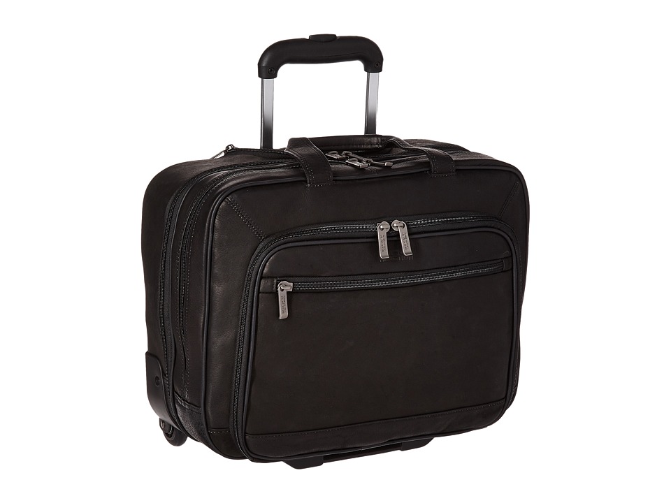 Kenneth Cole Reaction - Wheel Be Okay - Wheeled Leather Porfolio (Black) Computer Bags
