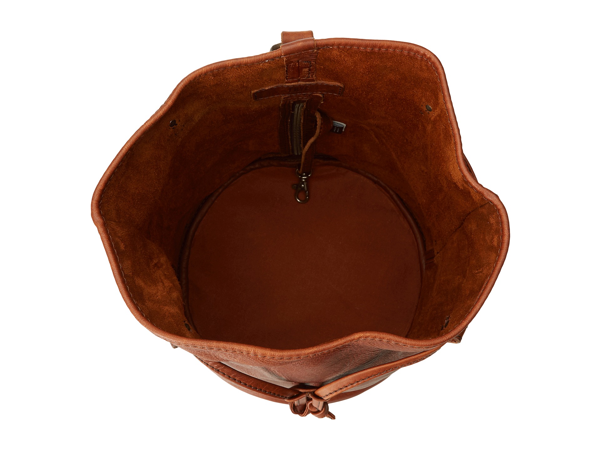 Frye Cara Bucket Cognac Washed Oiled Vintage - Zappos.com Free Shipping ...