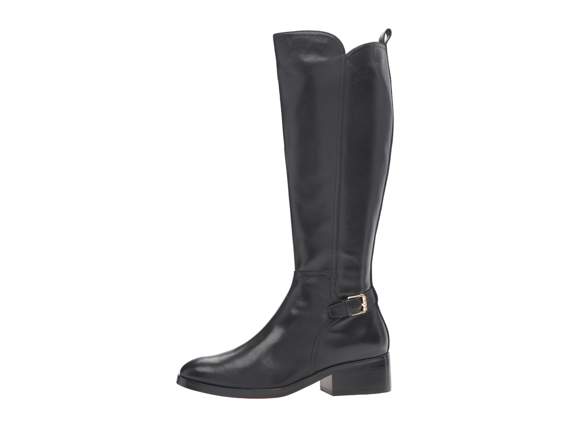 cole haan leather comfort tall shaft boots with stretch back