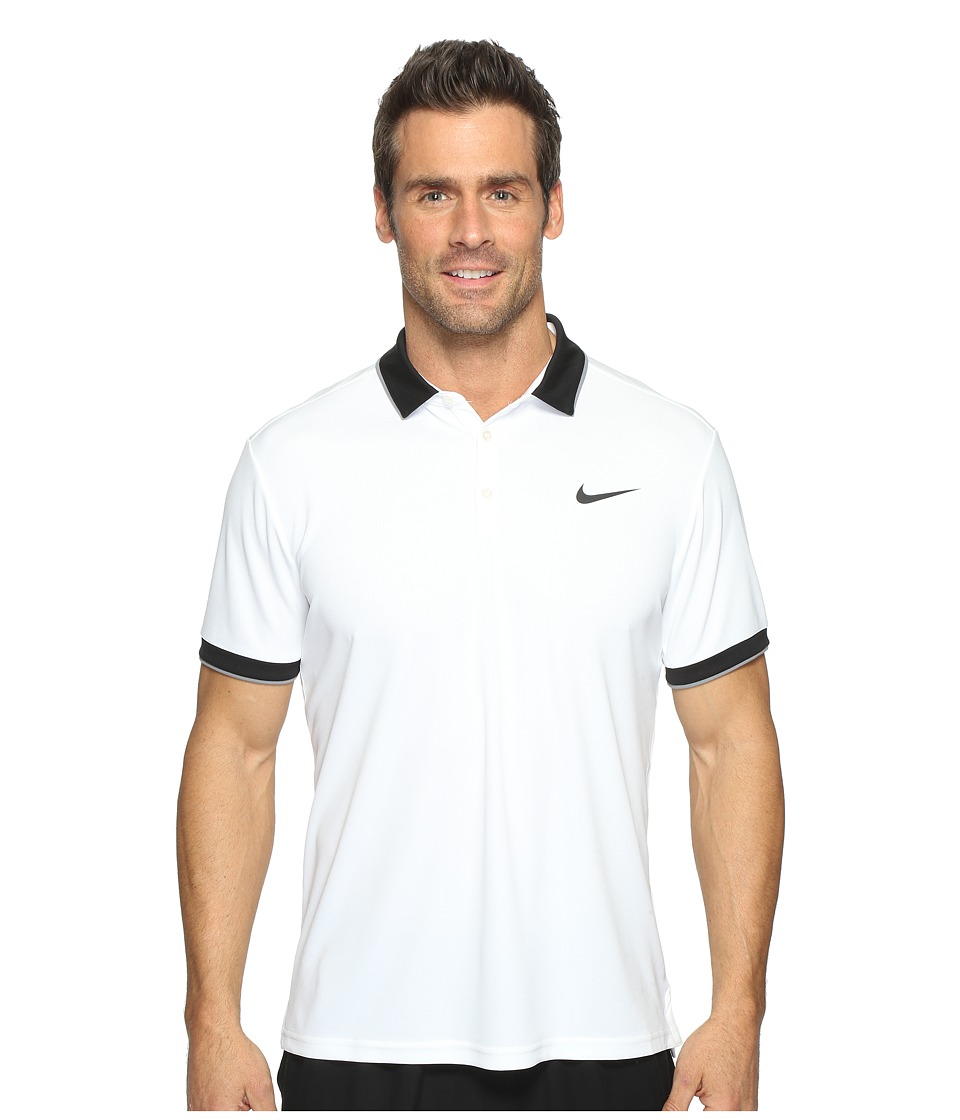 Nike Court Dry Tennis Polo (White/Black/Cool Grey/Black) Men
