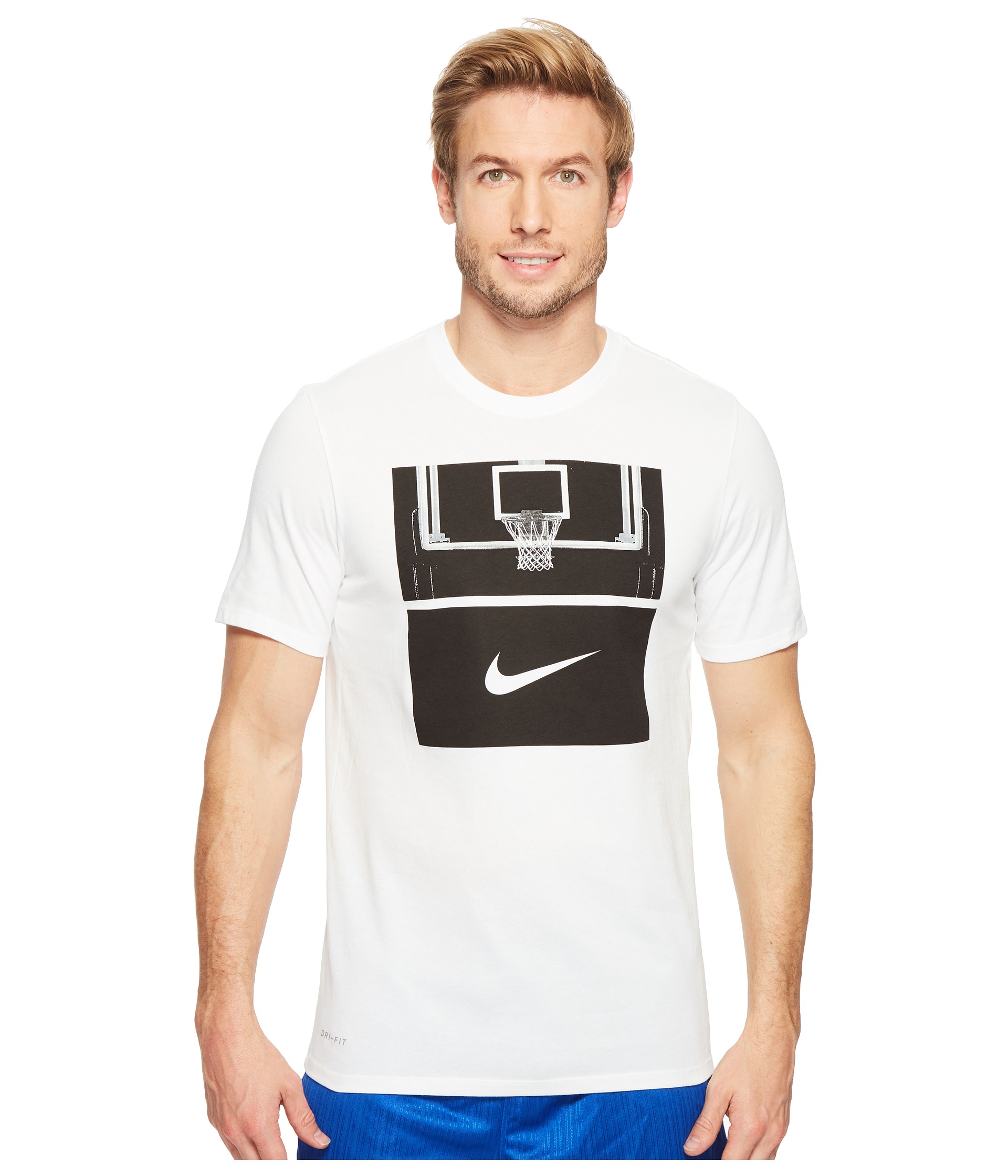 Nike Dry Basketball Hoop T-Shirt White/White/Black - Zappos.com Free ...