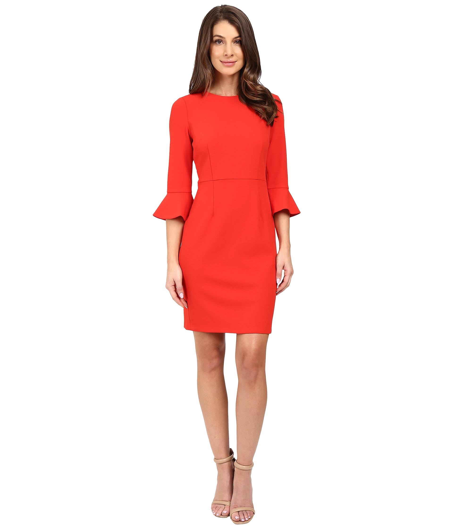 donna morgan one shoulder sheath