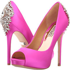 badgley mischka red satin shoes