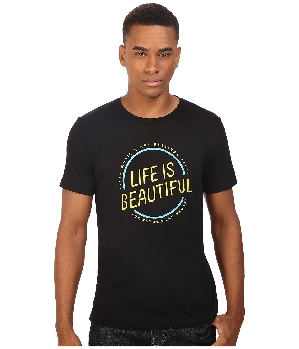 Life is Beautiful - Circle Logo - Crew Neck Tee (Black) T Shirt