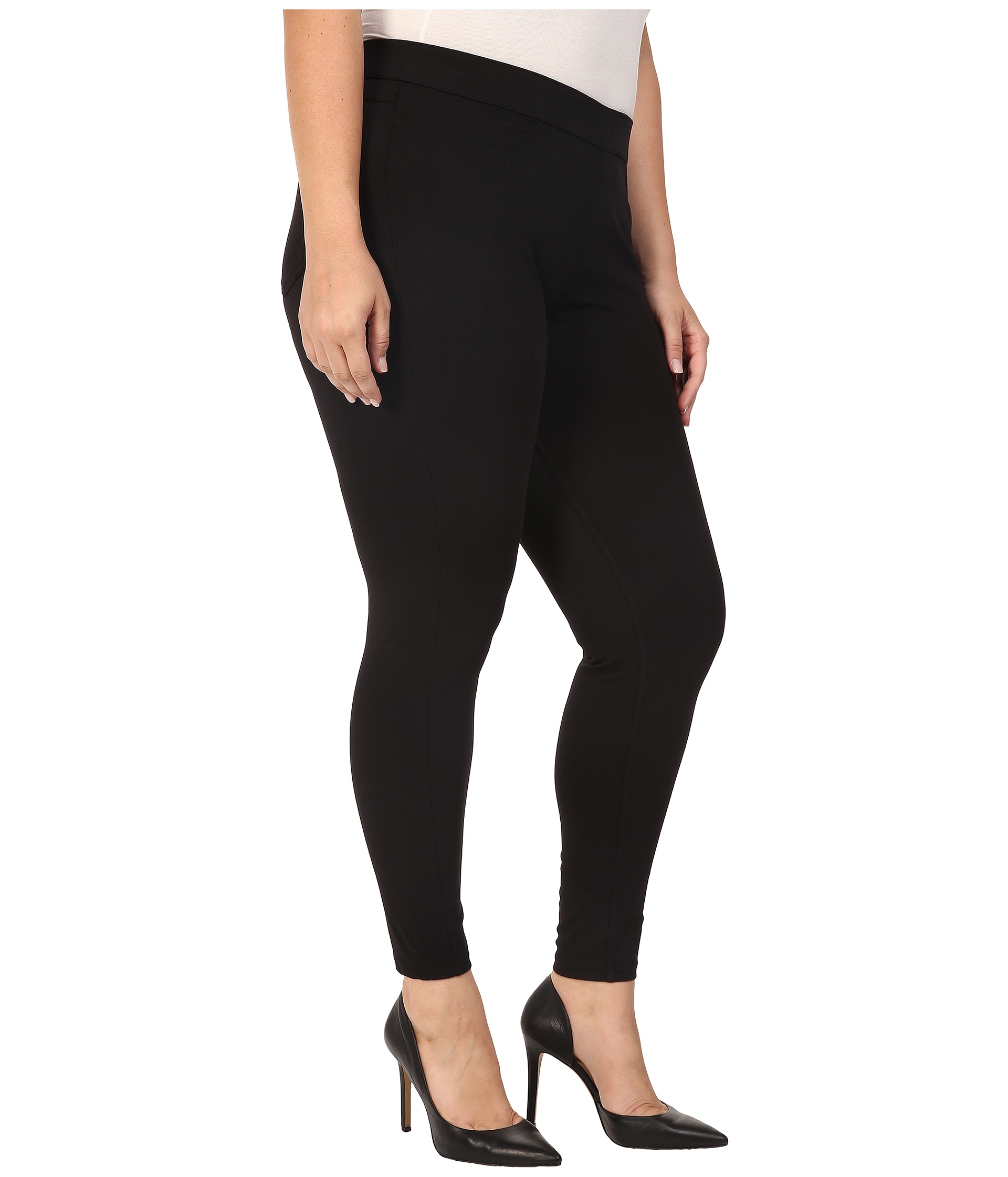 HUE Plus Size Curvy Fit Jeans Leggings Black - Zappos.com Free Shipping ...