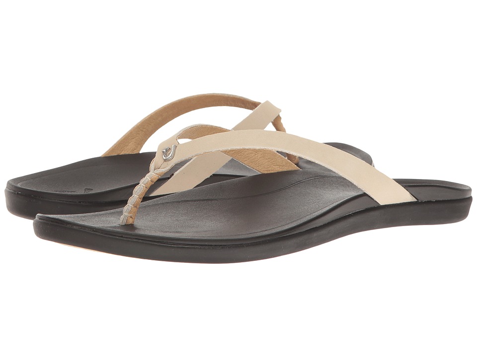 OluKai Ho'opio Leather (Tapa/Black) Sandals