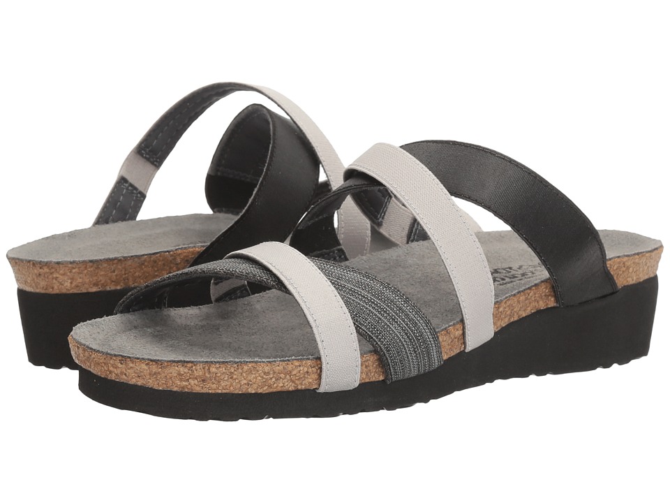 Naot Roxana (Black Fabric/Gloss Black Stretch/Light Gray Stretch) Women's Shoes