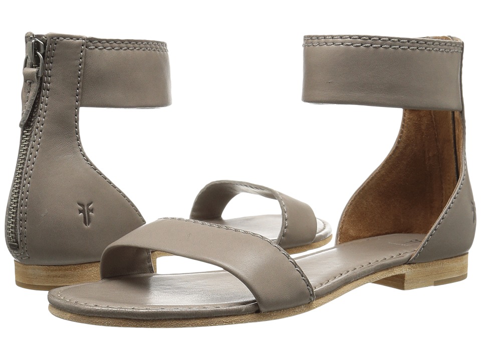 Frye Carson Ankle Zip (Grey Soft Nappa Lamb) Sandals