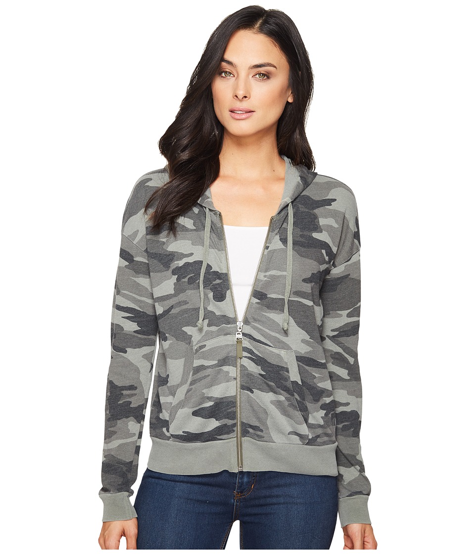 Splendid Camo Zip Hoodie (V Military Olive) Women