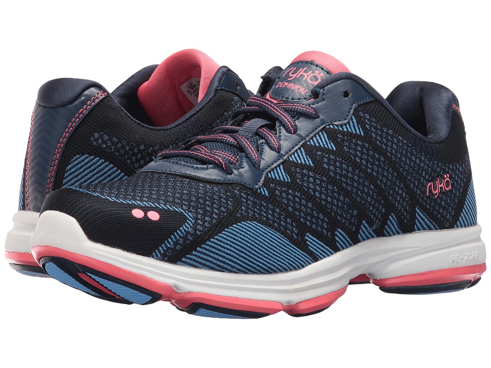 Ryka Dominion (Insignia Blue/Elsa Blue/Coral Rose) Walking Shoes