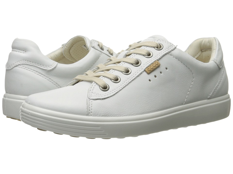 ECCO Soft Sneaker (White Cow Leather/Cow Nubuck)