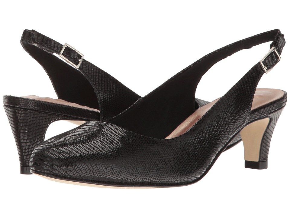 Walking Cradles Jolly (Black Patent Lizard) 1-2 inch heel Shoes