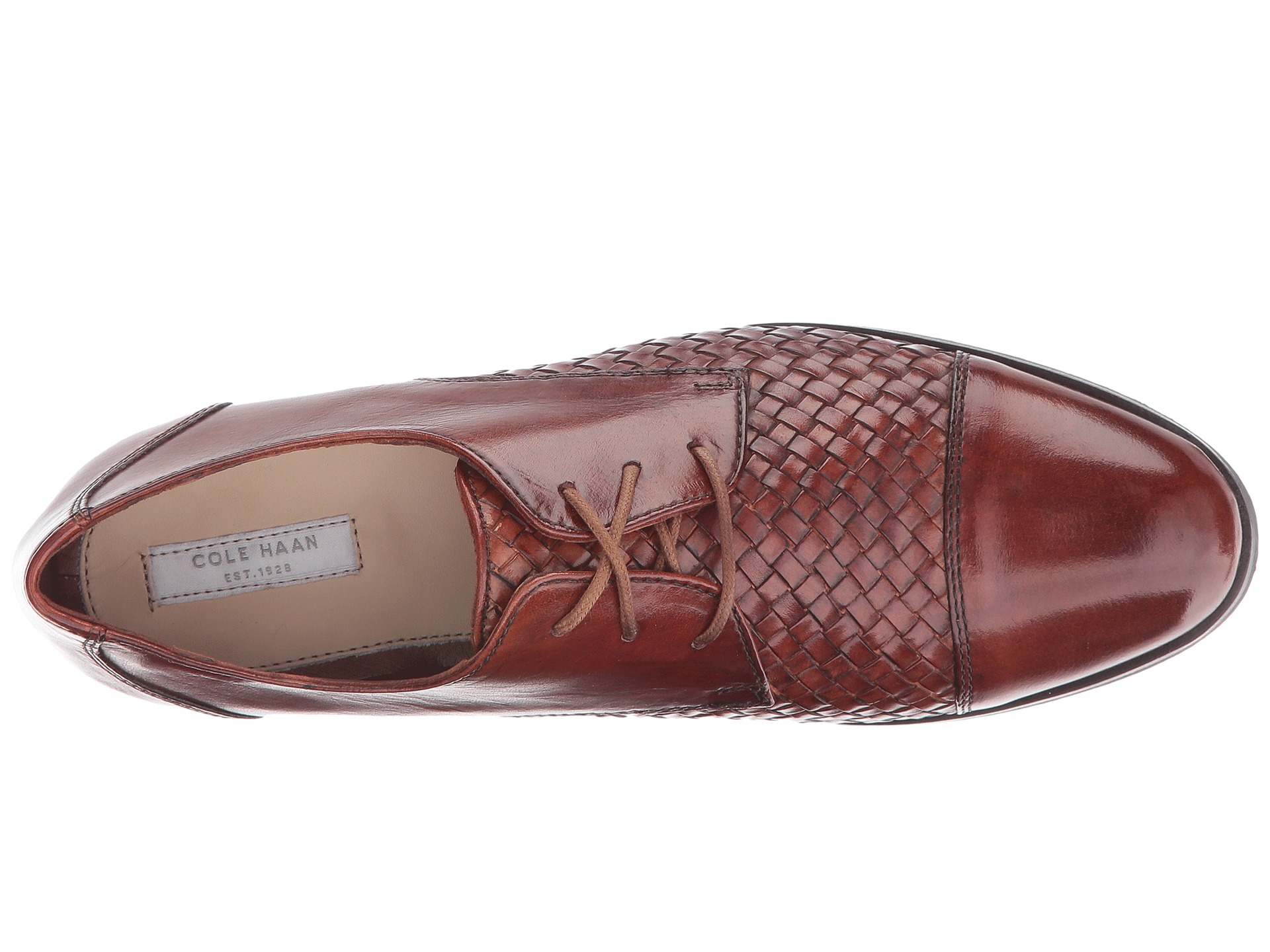 cole haan woven leather jagger oxfords