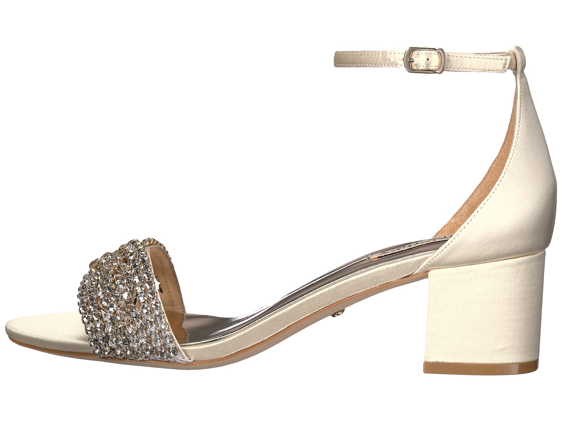 badgley mischka triana satin open toe pumps