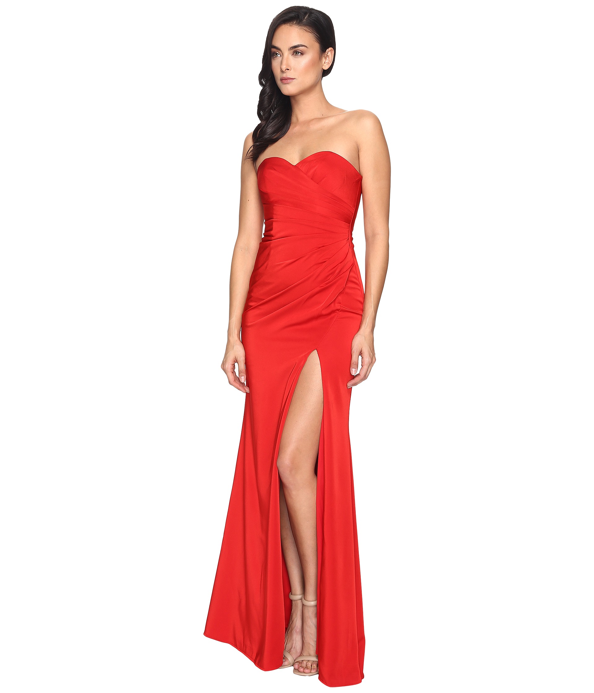 Faviana Faille Satin Strapless w/ Side Draping 7891 at Zappos.com
