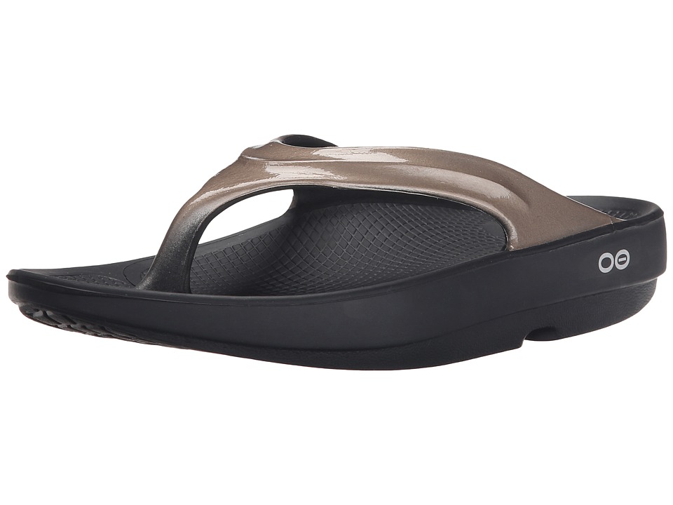 OOFOS OOlala Sandal (Black/Latte) Sandals