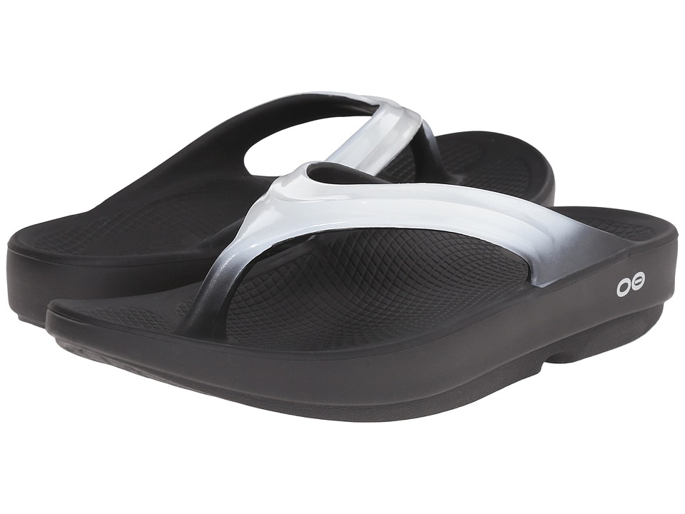 OOFOS OOlala Sandal (Black/Cloud White) Sandals