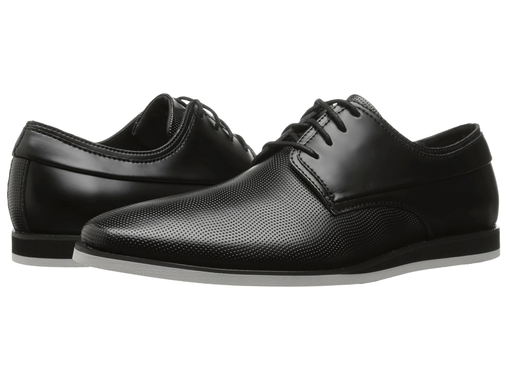 calvin klein men's kellen textured leather oxfords