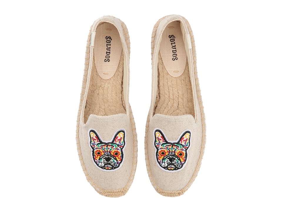 Soludos Frenchie Embroidered Platform Smoking Slipper (Sand) Slippers