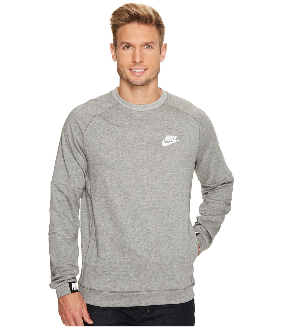 Nike Sportswear Advance 15 Crew (Dark Grey Heather/Black/White) Men