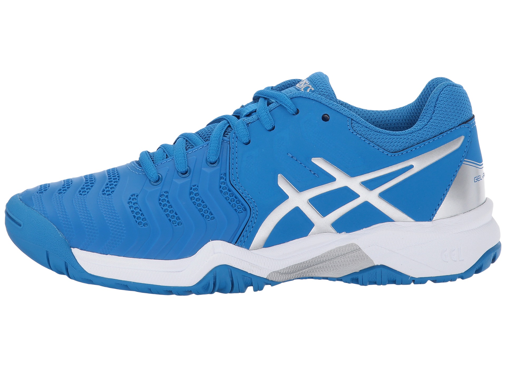 Asics Gel Resolution Gs Blue Silver Junior Shoes Asics Gel Resolution Gs Blue Silver Junior Shoes