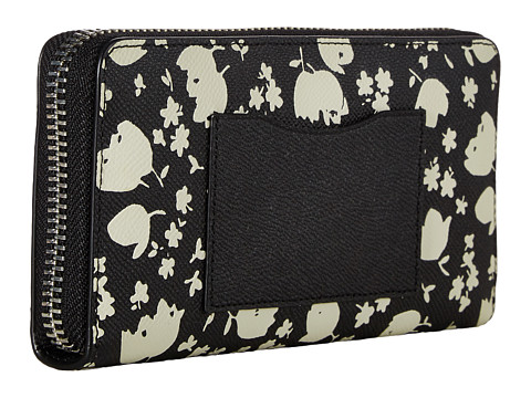 COACH Floral Printed Leather Accordion Zip Wallet - 0