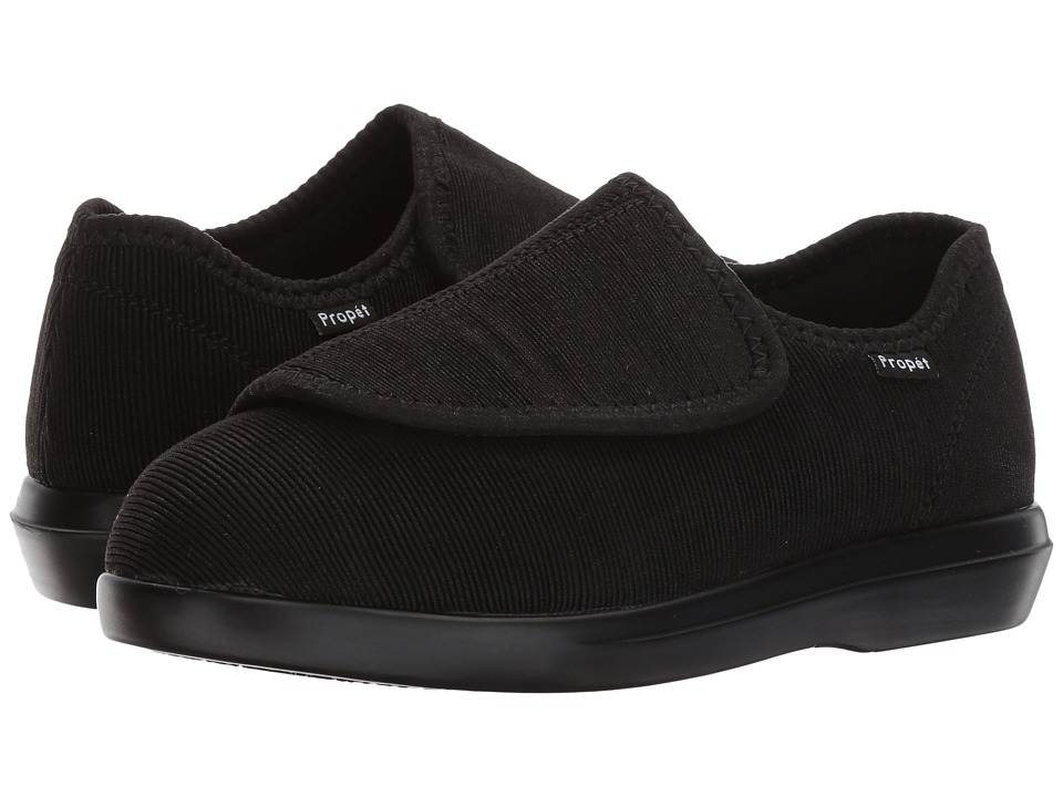 Propet Cush 'n Foot Medicare/HCPCS Code = A5500 Diabetic Shoe (Black Corduroy) Women's Hook and Loop Shoes