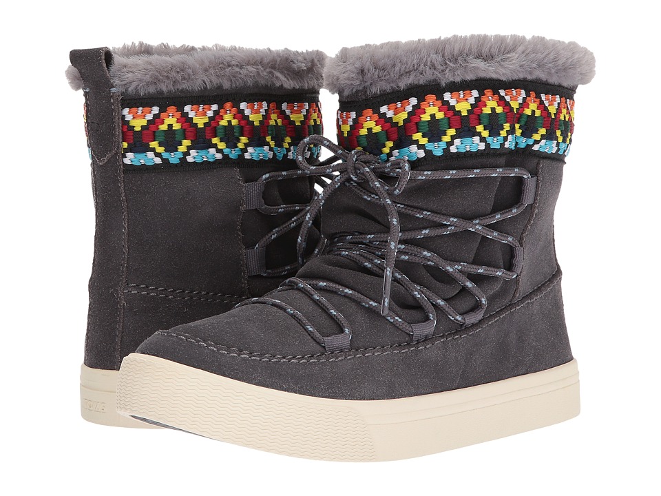 TOMS Alpine (Forged Iron Grey Waterproof Suede/Tribal Webbing) Women's Pull-on Boots