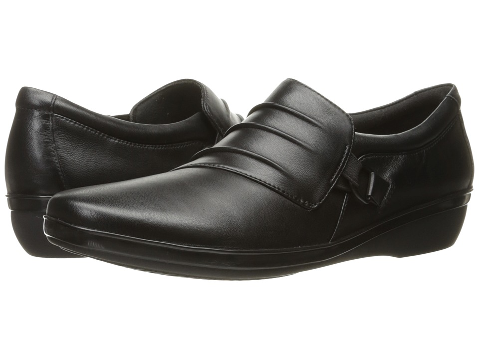 Clarks Everlay Heidi (Black Leather) Slip-On Shoes