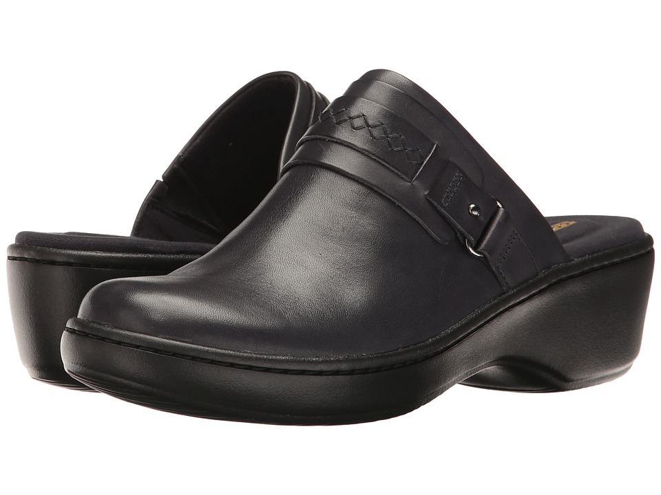Clarks Delana Amber (Navy Leather) Clogs