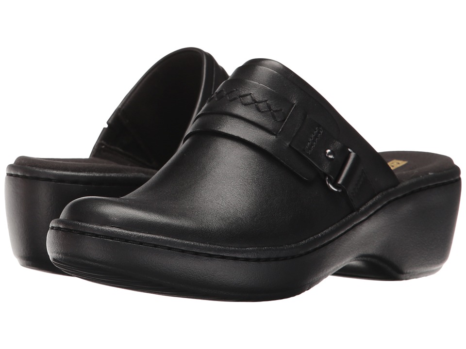 Clarks Delana Amber (Black Leather) Clogs