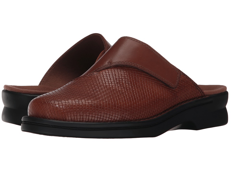 Clarks Patty Tayna (Dark Tan Leather) Clogs