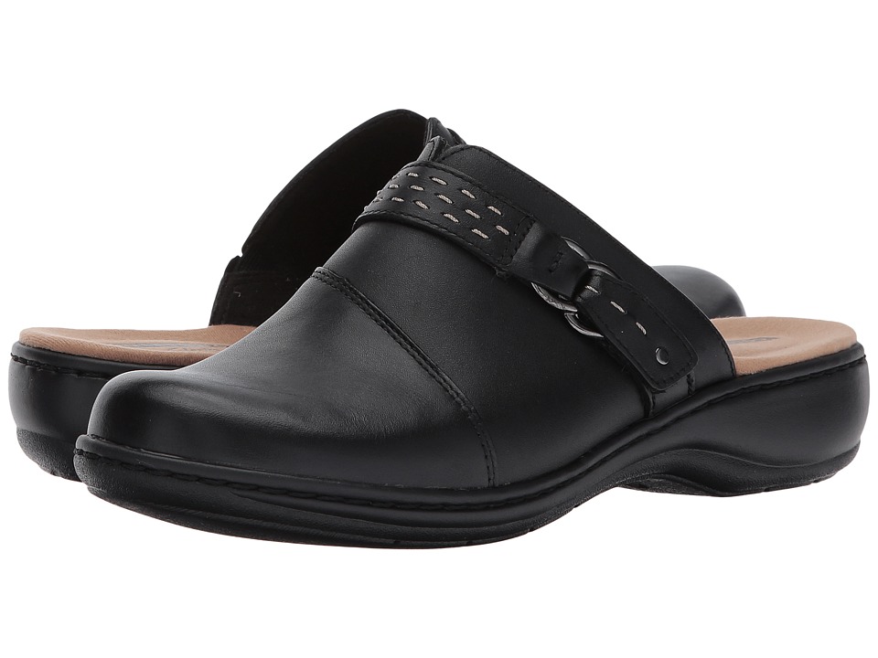 Clarks Leisa Sadie (Black Leather) Clogs