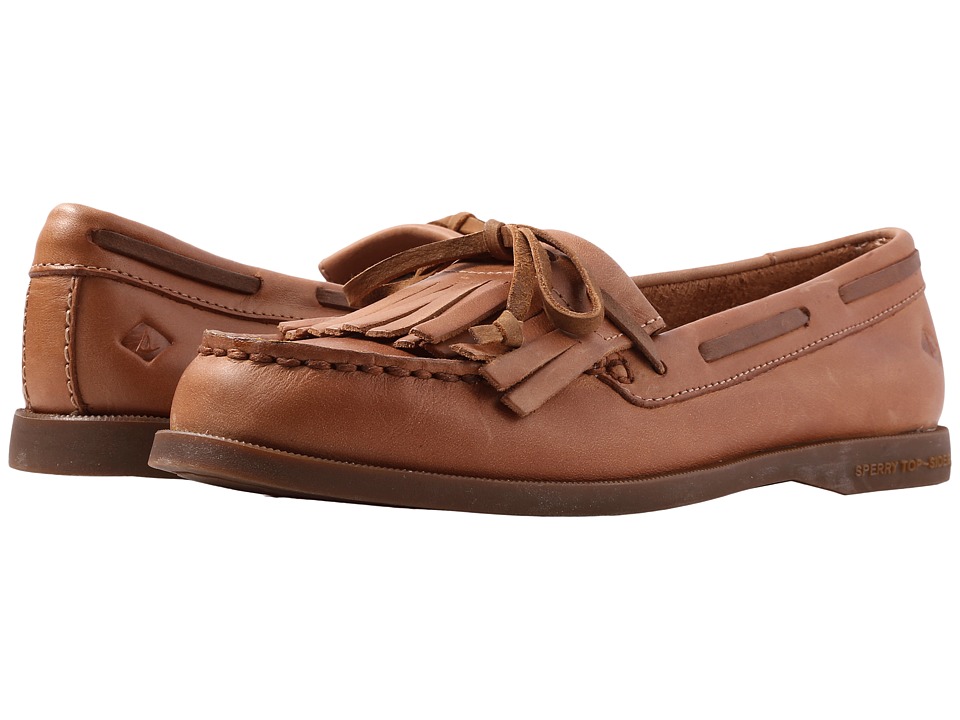 tan sperrys women's