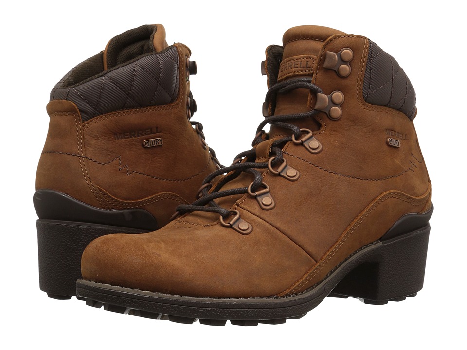 Merrell Chateau Mid Lace Waterproof (Merrell Oak) Women's Waterproof Boots