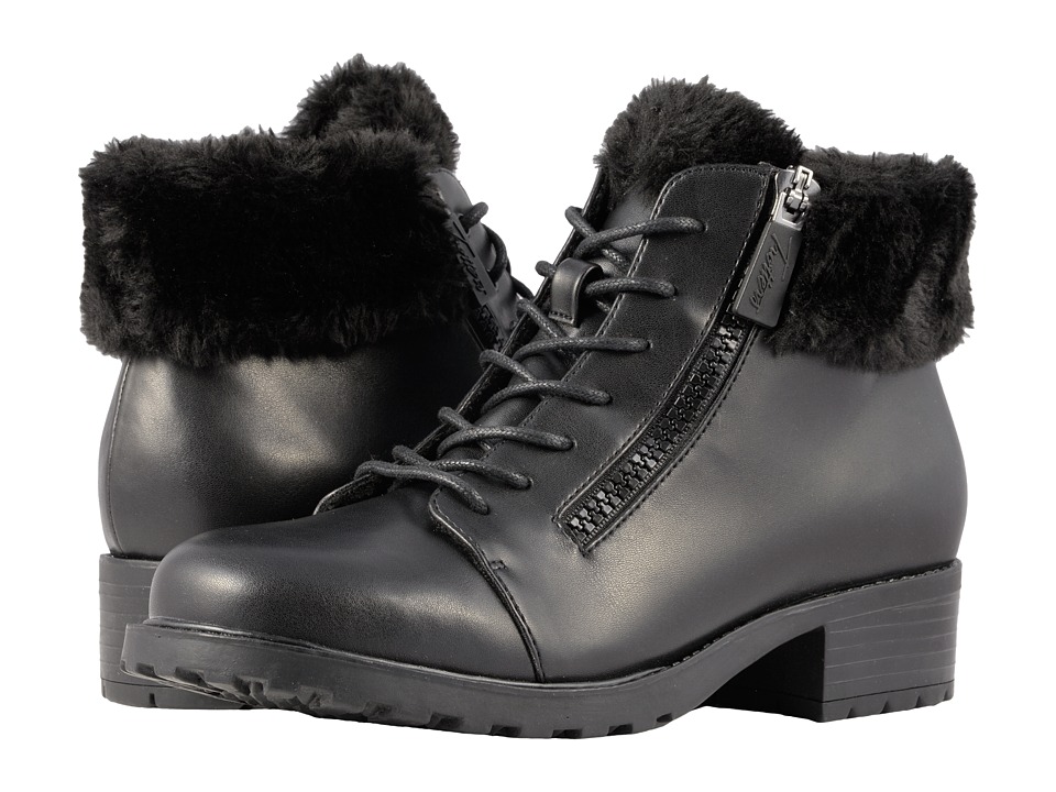 Trotters Below Zero Waterproof (Black Smooth PU Waterproof/Faux Fur)