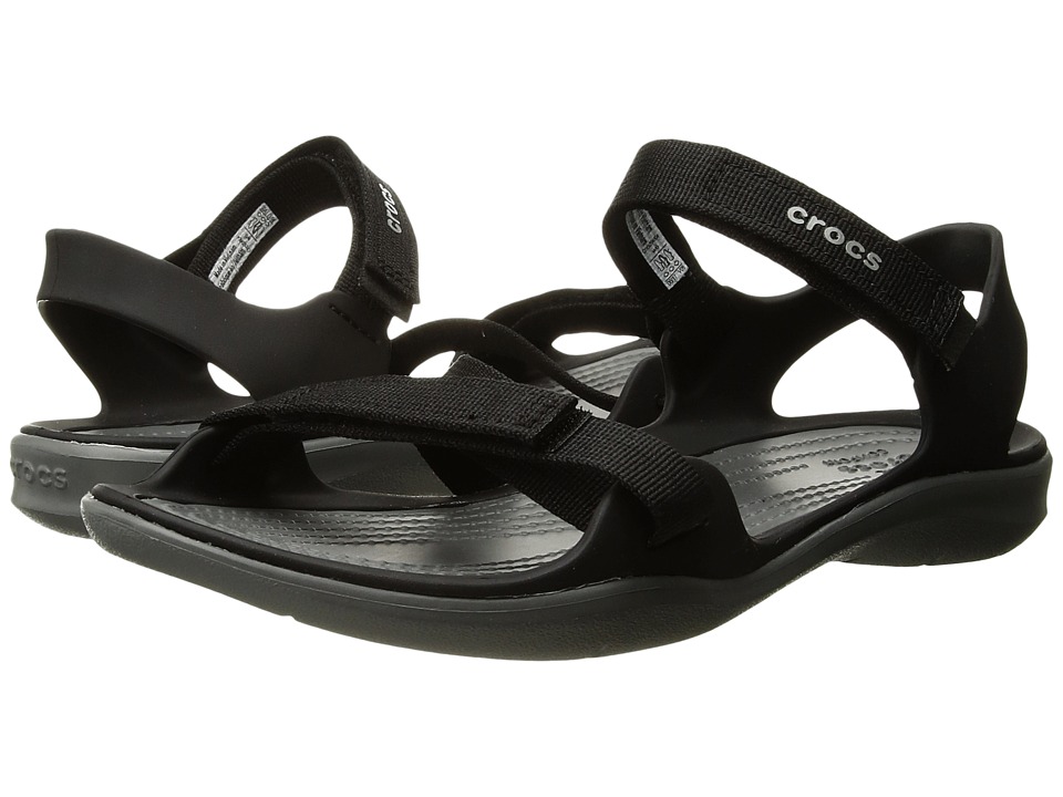Crocs - Swiftwater Webbing Sandal (Black) Womens Sandals