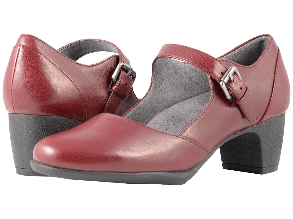 SoftWalk Irish II (Dark Red Professional Leather) Women's Hook and Loop Shoes