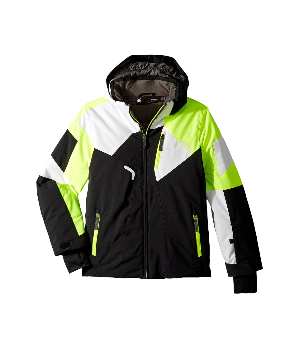 Spyder Kids - Leader Jacket (Big Kids) (Black/Bryte Yellow/White) Boys Jacket