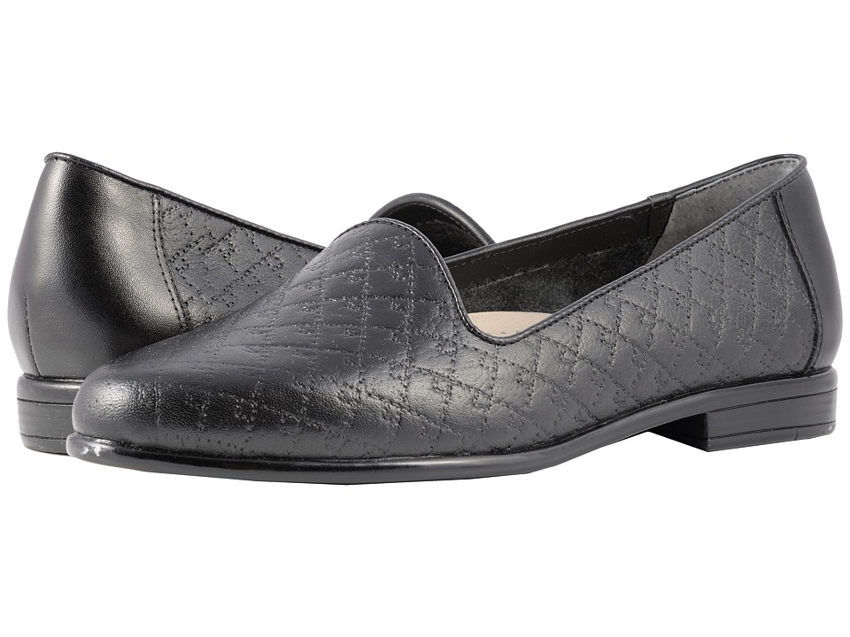 Trotters Liz (Black Quilted Embossed) Women's Shoes