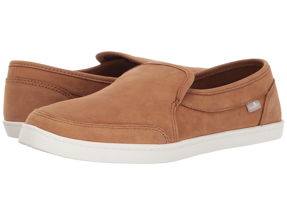 Sanuk Pair O Dice Leather (Tobacco Brown) Slip-On Shoes