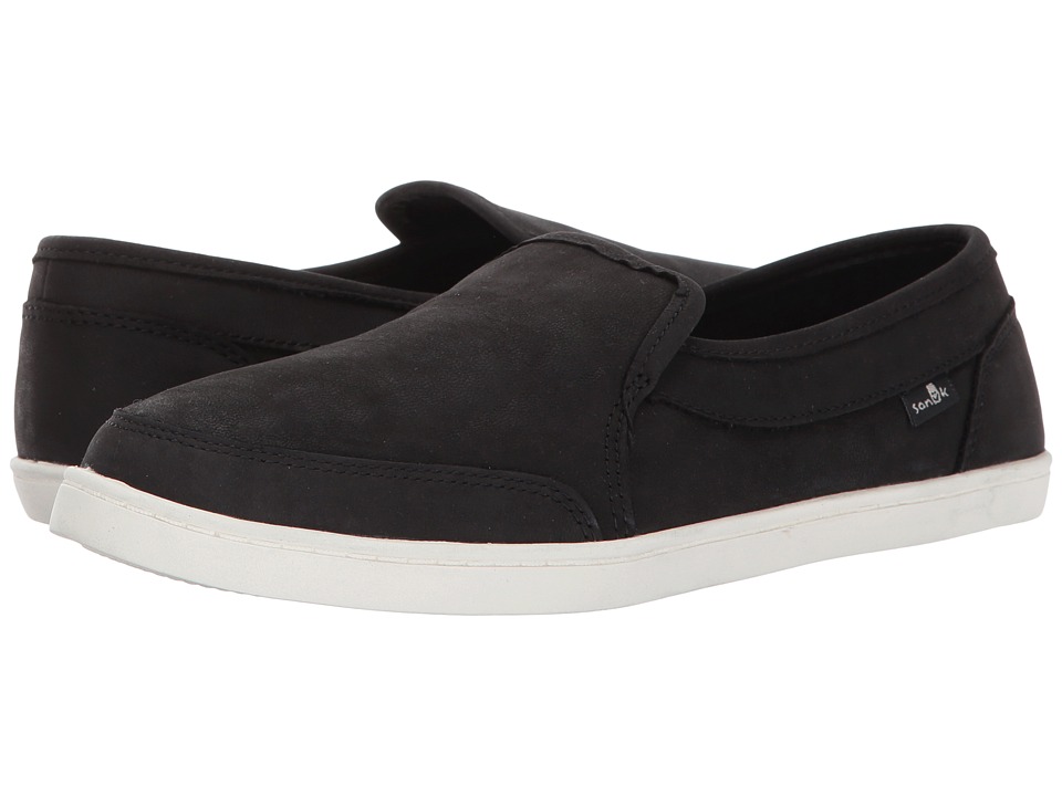 Sanuk Pair O Dice Leather (Black) Slip-On Shoes