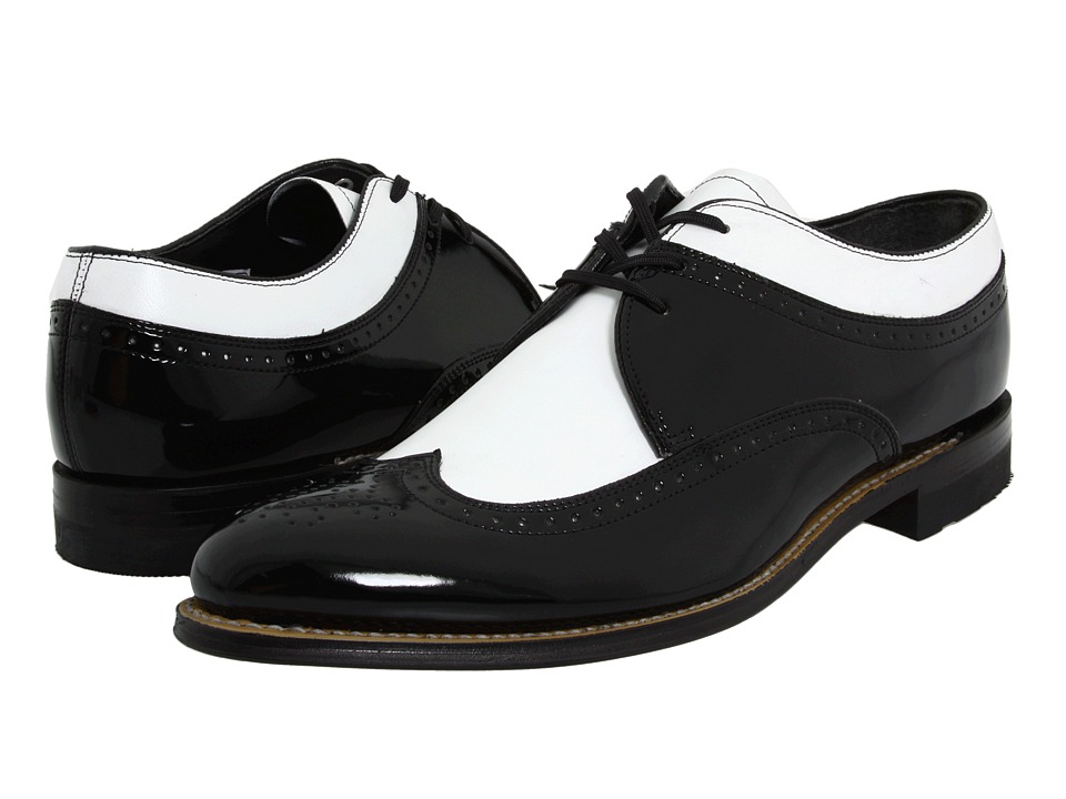 Stacy Adams - Dayton - Wingtip (Black w/ White) Mens Shoes